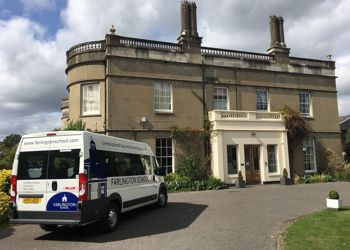 Mansion House entrance with mini bus